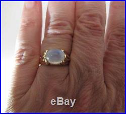 14K Yellow Gold 2.6 Carat Moonstone Ring With Organic Art Nouveau Setting