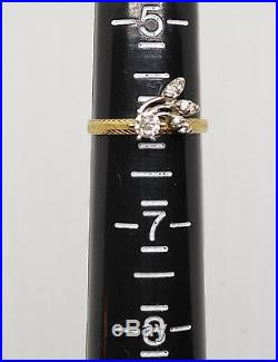 14k Gold Art Nouveau Prong Set Estate Diamond Engagement Ring Sz 6 1.6g 0.15 CTW