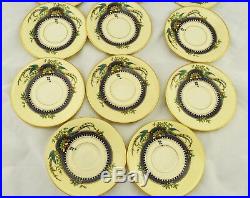 14pc. Vintage Lenox Demi Plates Demi Cups Florida Gold Rim China Set 4 3/4