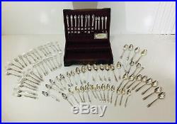 1847 Rogers Bros FIRST LOVE Silver Plate Flatware Set 89 pcs with wood box