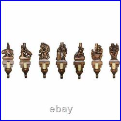 1934 Hand Carved Set Of Asbjornsen And Moe Norway Fairy Tale Wall Sconces Lights