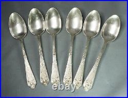 19c. Art Nouveau German Argonid Silverplate Dinner Spoon Flatware Set Thistle