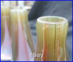 2003 Lundberg Studios Magnolia Lily 700X Glass Lamp Shades Set of 4 Signed