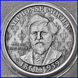 2016 ART NOUVEAU (2 piece) 3oz. 999 silver set celebrating Alphonse Mucha