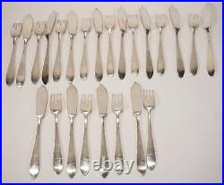 24-teiliges Original Art Nouveau 800er Silver Fish Cutlery Set for 12 People