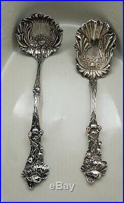 2 Sterling Silver POPPY Figural Floral Spoon & Ladle Paye Baker Nouveau NO MONO