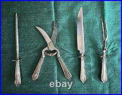 4 Piece Sterling Silver Art Nouveau Carving Set