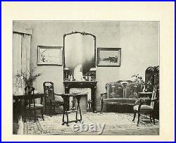 5 pc French Art Nouveau Salon Set, Ombellespattern, by Louis Majorelle, #6768