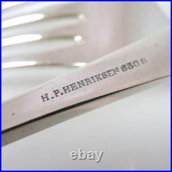 69pce Art Nouveau Vintage 830S Silver Norwegian Cutlery Set H P Henriksen