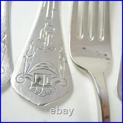 69pce Art Nouveau Vintage 830S Silver Norwegian Cutlery Set H P Henriksen