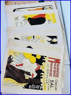 6P Set Toulouse Lautrec Rare 1940'S Silkscreen Print French Art Nouveau Posters