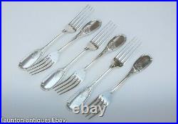 6 set French solid silver cutlery fork spoon knife Lapparra Gabriel 1617 g