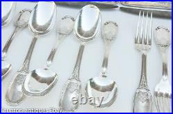 6 set French solid silver cutlery fork spoon knife Lapparra Gabriel 1617 g