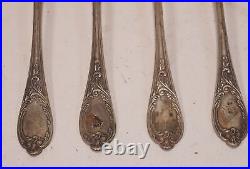 6er Set Antique Original Carl Weishaupt Art Nouveau Coffee Teaspoon 800 Silver