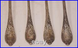 6er Set Antique Original Carl Weishaupt Art Nouveau Coffee Teaspoon 800 Silver