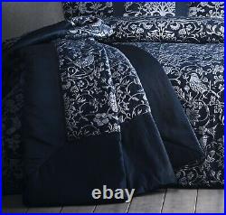 7pcs Oak Tree Bedding Set Duvet Quilt Cover + Bedspread + Cushion King Navy New