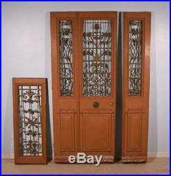 80 Tall (98 with transom) Set of French Antique Oak Wood Exterior Doors