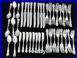 8x 5 pc place set 1894 Gorham Art Nouveau Sterling Silver Imperial Chrysanthemum