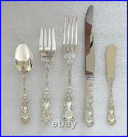 8x 5 pc place set 1894 Gorham Art Nouveau Sterling Silver Imperial Chrysanthemum