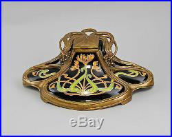 9937899-dss Writing Set Inkwell Art Nouveau Ceramics/Bronze