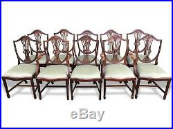 9ft Harrods Designer George III style mahogany dining set, Pro French polished
