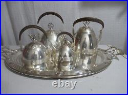 ALBERT MAYER German WMF Silverplate Art Nouveau Tea and Coffee Set 5 Pieces