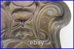 ANTIQUE ART NOUVEAU BRONZE DOORKNOB PAIR SET YALE OLYMPIAN with Backplates 1905