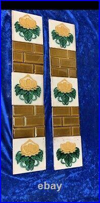 ANTIQUE Fireplace Tile Set /ART NOUVEAU TILES / Edwardian Tiles