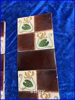 ANTIQUE Fireplace Tile Set /ART NOUVEAU TILES / Edwardian Tiles