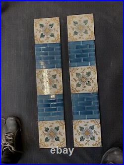 ANTIQUE Fireplace Tile Set /ART NOUVEAU TILES / Edwardian Tiles