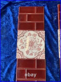 ANTIQUE Fireplace Tile Set /ART NOUVEAU TILES / Edwardian Tiles