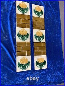 ANTIQUE Fireplace Tile Set /ART NOUVEAU TILES / Edwardian Tiles