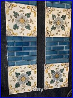 ANTIQUE Fireplace Tile Set /ART NOUVEAU TILES / Edwardian Tiles