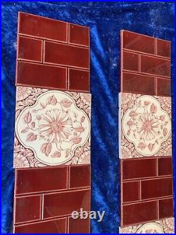 ANTIQUE Fireplace Tile Set /ART NOUVEAU TILES / Edwardian Tiles