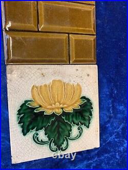 ANTIQUE Fireplace Tile Set /ART NOUVEAU TILES / Edwardian Tiles