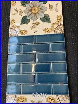 ANTIQUE Fireplace Tile Set /ART NOUVEAU TILES / Edwardian Tiles