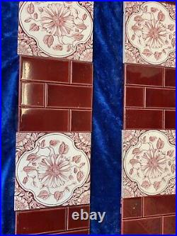 ANTIQUE Fireplace Tile Set /ART NOUVEAU TILES / Edwardian Tiles