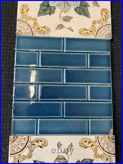 ANTIQUE Fireplace Tile Set /ART NOUVEAU TILES / Edwardian Tiles