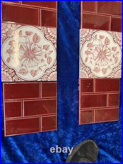 ANTIQUE Fireplace Tile Set /ART NOUVEAU TILES / Edwardian Tiles