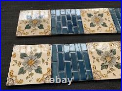 ANTIQUE Fireplace Tile Set /ART NOUVEAU TILES / Edwardian Tiles