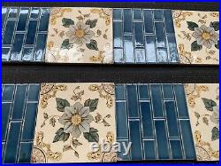 ANTIQUE Fireplace Tile Set /ART NOUVEAU TILES / Edwardian Tiles