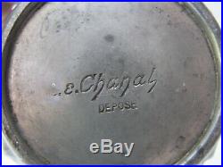 A E Chanal C. 1890-1910 Tea set & tray (4) Art Nouveau Pewter