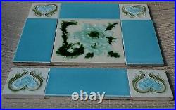 Alfred Meakin Antique Art Nouveau Majolica 9-set Tile C1900