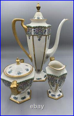 American Belleek Lenox Antique Rare Art Nouveau Deco 35 Piece Set Coffee Service