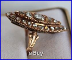 Antique 1810 Georgian Foiled Back Diamond Ring Set in Rose Gold