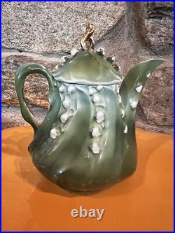 Antique 1901 Art Nouveau Tea Set lily of the valley Fine Porcelain mini miniatur