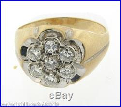 Antique Art Deco Flower Setting Diamonds 14k Ring