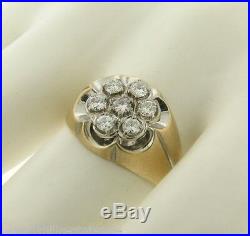 Antique Art Deco Flower Setting Diamonds 14k Ring