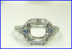 Antique Art Deco Mounting Setting Engagement Platinum Hold 6.5MM Ring Size 5.75