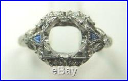 Antique Art Deco Mounting Setting Engagement Platinum Hold 6.5MM Ring Size 5.75